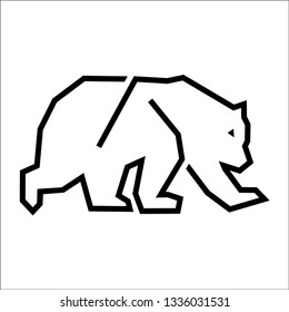 Polar bear line logo. Vector illustration of a bear