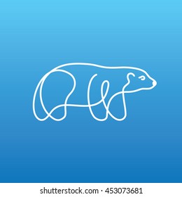 polar bear in line style logo vector