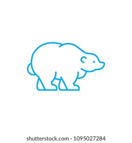 Polar bear linear icon concept. Polar bear line vector sign, symbol, illustration.