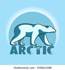Eisbär mit kleiner Bärenkuppe, Vektorgrafik