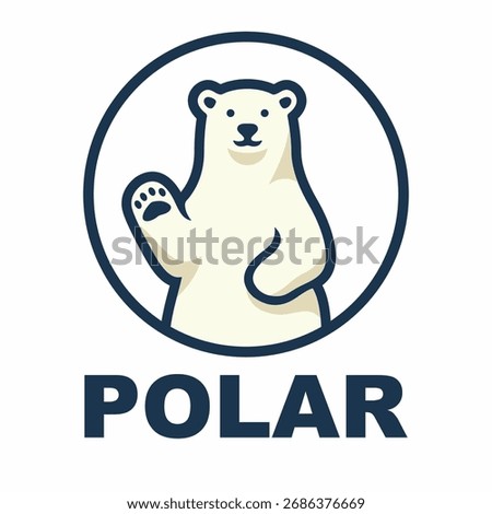 Polar bear logo in a circle on a white background