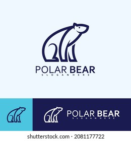 Polar bear logo creative. Logo vector illustration line design template