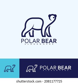 Polar bear logo creative. Logo vector illustration line design template