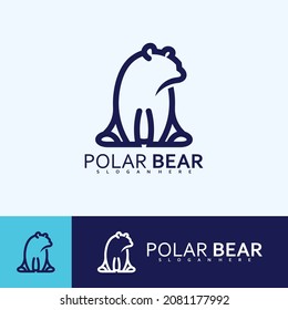 Polar Bär Logo kreativ. Logo-Vektorgrafik-Designvorlage