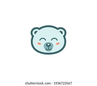 Polar Bear Logo Cute Animal Vector Icon 