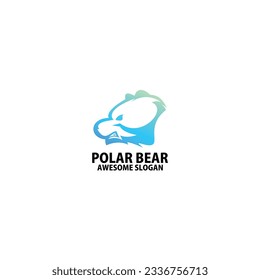 polar bear logo design gradient color