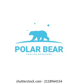 Inspiración en el diseño del logo del oso polar. Plantilla de logotipo de silueta de oso polar. Ilustración vectorial