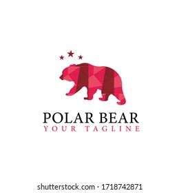 Diseño o mascota del logotipo del oso polar