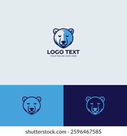 Polar bear logo design template