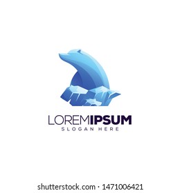 polar bear logo design vector illustration