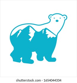 Polar bear logo design - vector illustration
