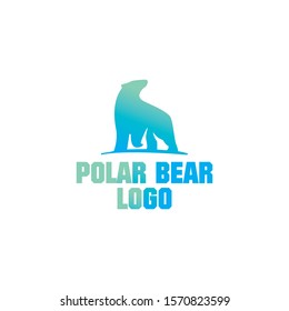 
polar bear logo gradation in green blue. logo icon template background.
