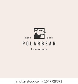 polar bear logo hipster retro vintage vector icon illustration	