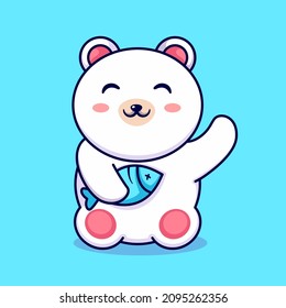 polar bear logo icon design template.