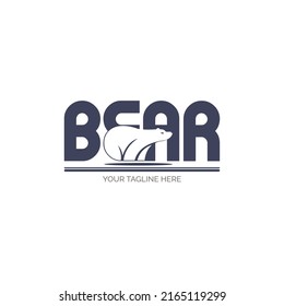 Polar Bear logo letter template design for brand or company and other