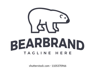 Polar Bear Logo Minimalistic Flat Line Stroke Icon Pictogram Symbol