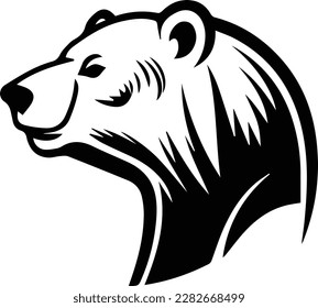 Polar Bear Logo Monochrome Design Style