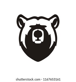 polar bear logo template vector icon illustration