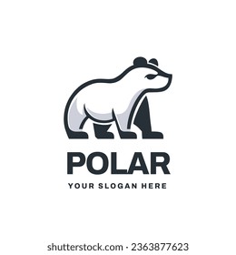 Polar bear logo vector icon illustration