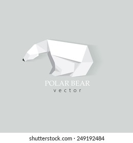 polar bear low polygon style vector logo element for business visual identity - trendy triangular geometric illustration