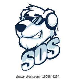 polar bear mascot cartoon in vector