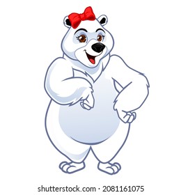 Polarbär-Maskottenkartoon, Vektorgrafik
