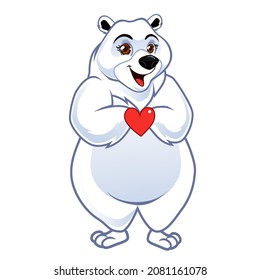 polar bear mascot cartoon in vector