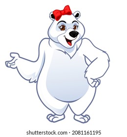 polar bear mascot cartoon in vector