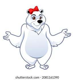 caricatura de mascota del oso polar en vector