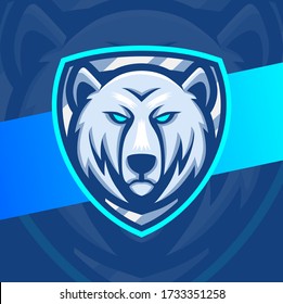 polar bear mascot esport logo design