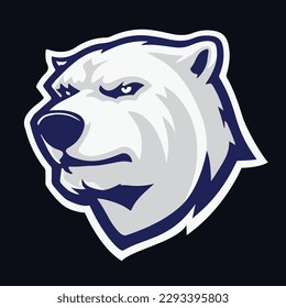 Polar bear mascot gaming logo design vector template