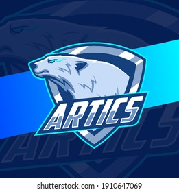 polar bear mascot illustration for esport and sport logo design