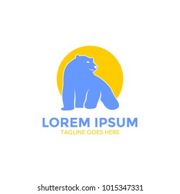 Polar Bear Mascot Logo Character. Vector illustration. Editable