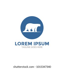 Polar Bear Mascot Logo Character. Vector illustration. Editable