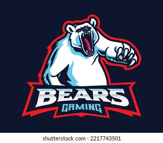 Polar bear mascot logo design. White polar bear vector illustration. Logo illustration for mascot or symbol and identity, emblem sports or e-sports gaming team