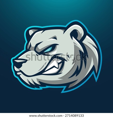 polar bear Mascot Logo emblem for esport team