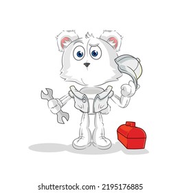 the polar bear mechanic cartoon. cartoon mascot vector