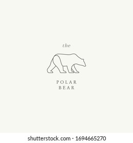 Polar bear minimal elegant logo icon sign. Vector illustration isolated object on white background