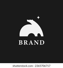 polar bear minimalist logo design