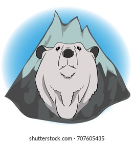 Polar bear and mountain