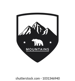 Polar bear mountain icon