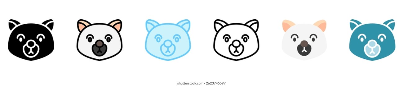 polar bear multi style, mini illustration icon set. use for modern concept, print, UI, UX kit, web and app development. Vector EPS 10, related to winter, cold season.