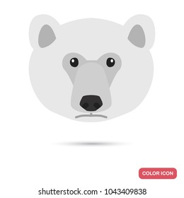 Polar bear muzzle color flat icon