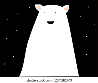 polar bear on a black background