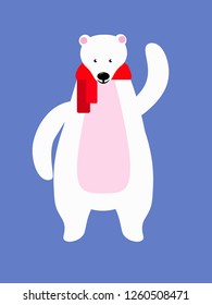 Polar bear on blue background