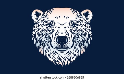 Polar bear on dark background