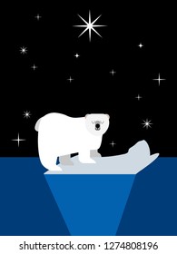 Polar bear on the ice floe