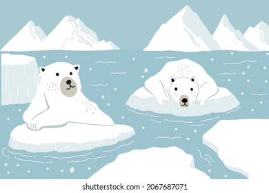 Polar bear on ice floe