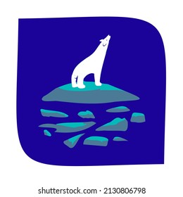 Polar bear on an ice floe vector illustration