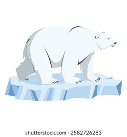 Polar Bear on Ice Floe Arctic Wild Animal Icon